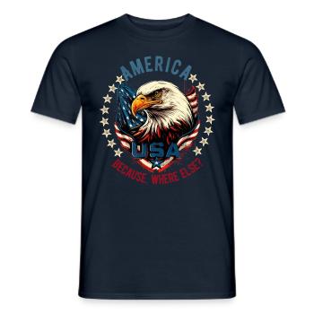 American Patriotic USA Design - Men's T-Shirt - navy - Front - AI Model Male 178 light (178cm)