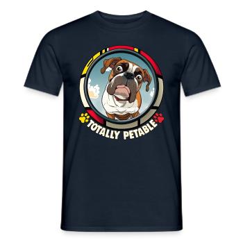 Dog Cartoon Boxer Design for Dog Lovers - Men's T-Shirt - navy - Front - AI Model Male 178 light (178cm)