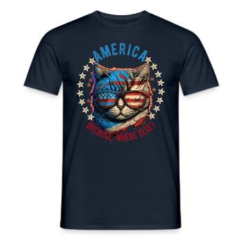American Patriotic USA Design - Men's T-Shirt - navy - Front - AI Model Male 178 light (178cm)
