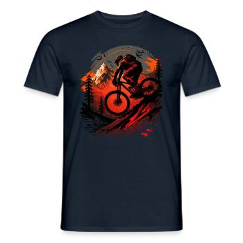 Conception cool de descente de VTT pour les fans de VTT - T-shirt homme - marine - Devant - AI Model Male 178 light (178cm)