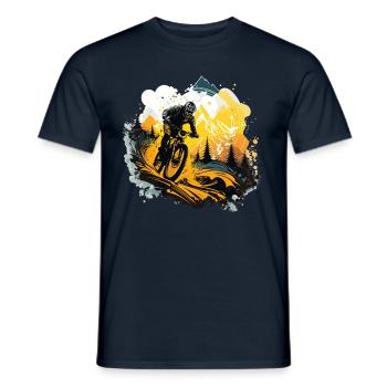 Conception cool de descente de VTT pour les fans de VTT - T-shirt homme - marine - Devant - AI Model Male 178 light (178cm)