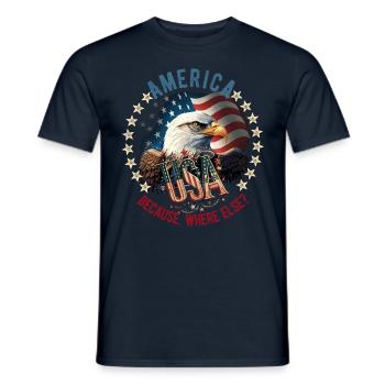 American Patriotic USA Design - Men's T-Shirt - navy - Front - AI Model Male 178 light (178cm)