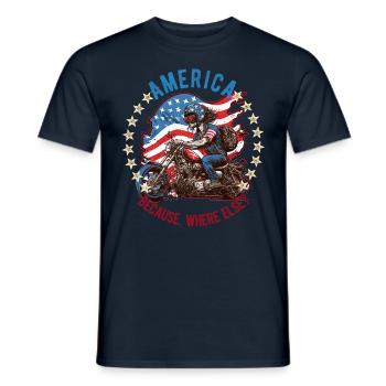 American Patriotic USA Design - Men's T-Shirt - navy - Front - AI Model Male 178 light (178cm)