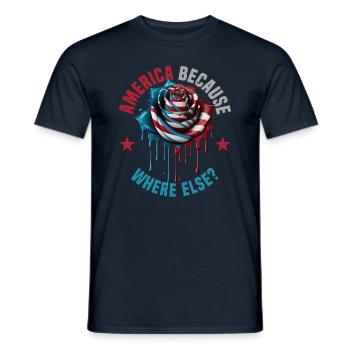 American Patriotic USA Design - Men's T-Shirt - navy - Front - AI Model Male 178 light (178cm)