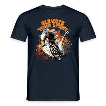 Conception cool de descente de VTT pour les fans de VTT - T-shirt homme - marine - Devant - AI Model Male 178 light (178cm)