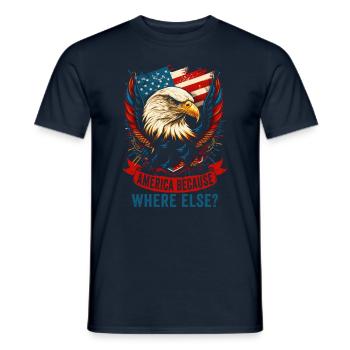 American Patriotic USA Design - Men's T-Shirt - navy - Front - AI Model Male 178 light (178cm)