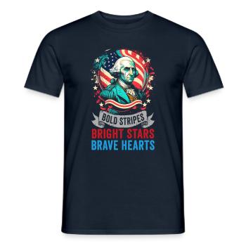 American Patriotic USA Design - T-shirt homme - marine - Devant - AI Model Male 178 light (178cm)
