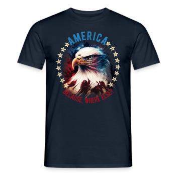 American Patriotic USA Design - Men's T-Shirt - navy - Front - AI Model Male 178 light (178cm)