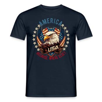 American Patriotic USA Design - Men's T-Shirt - navy - Front - AI Model Male 178 light (178cm)