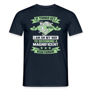 Anniversaire végétarien Militant végétalien des droits des animaux - T-shirt homme - marine - Devant - AI Model Male 178 light (178cm)
