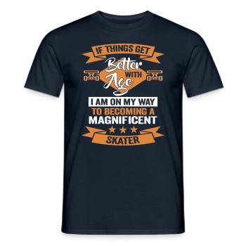 Skateboard Driver Skater Dress Longboard Rider - T-shirt homme - marine - Devant - AI Model Male 178 light (178cm)