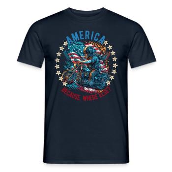 American Patriotic USA Design - Men's T-Shirt - navy - Front - AI Model Male 178 light (178cm)
