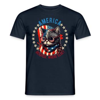 American Patriotic USA Design - Men's T-Shirt - navy - Front - AI Model Male 178 light (178cm)