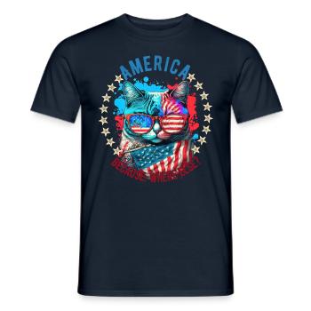 American Patriotic USA Design - Men's T-Shirt - navy - Front - AI Model Male 178 light (178cm)