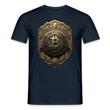 Bitcoin Design für BTC Fans - Männer T-Shirt - Navy - Vorne - AI Model Male 178 light (178cm)