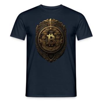 Bitcoin Design pour les fans de BTC - T-shirt homme - marine - Devant - AI Model Male 178 light (178cm)