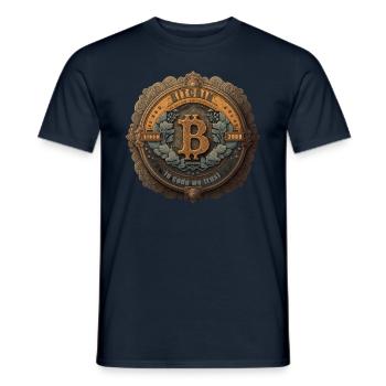 Bitcoin Design für BTC Fans - Männer T-Shirt - Navy - Vorne - AI Model Male 178 light (178cm)