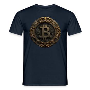 Bitcoin Design für BTC Fans - Männer T-Shirt - Navy - Vorne - AI Model Male 178 light (178cm)