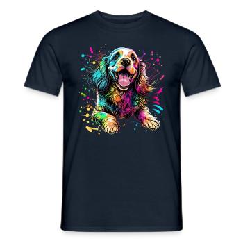 Dog Cartoon Cocker Spaniel pour les amoureux des chiens - T-shirt homme - marine - Devant - AI Model Male 178 light (178cm)