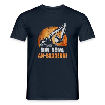 Crane operator design for excavator operators and construction workers - Men's T-Shirt - navy - Front - AI Model Male 178 light (178cm)