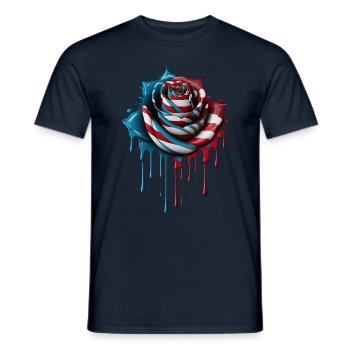 American Patriotic USA Design - T-shirt homme - marine - Devant - AI Model Male 178 light (178cm)