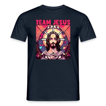 Citations chrétiennes Dessins pour les chrétiens croyants - T-shirt homme - marine - Devant - AI Model Male 178 light (178cm)