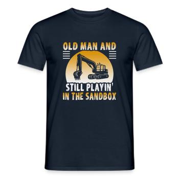 Crane operator design for excavator operators and construction workers - Men's T-Shirt - navy - Front - AI Model Male 178 light (178cm)