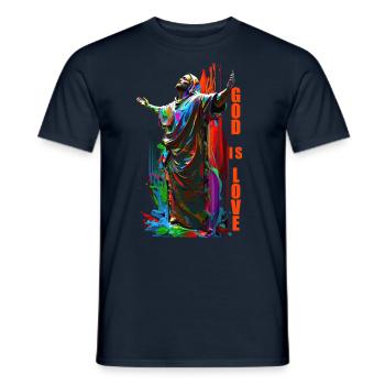 Christliche Zitate Designs God is Love - Männer T-Shirt - Navy - Vorne - AI Model Male 178 light (178cm)