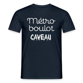 Contre retraite 64 ans - T-shirt homme - marine - Devant - AI Model Male 178 light (178cm)