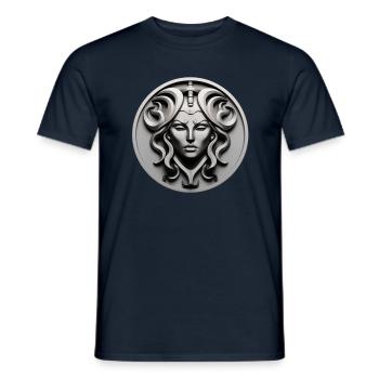 Fantasy Artwork: Ancient Greek Goddess - Men's T-Shirt - navy - Front - AI Model Male 178 light (178cm)
