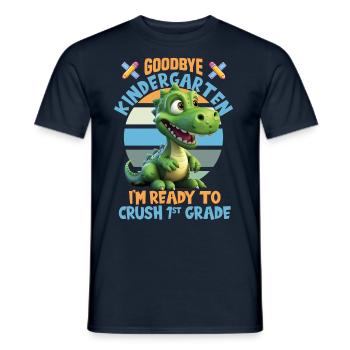 Schulkind Zur Einschulung Goodbye Kindergarten - Männer T-Shirt - Navy - Vorne - AI Model Male 178 light (178cm)