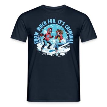 Snowball Fight Crew - Snow much fun it’s criminal - T-shirt homme - marine - Devant - AI Model Male 178 light (178cm)