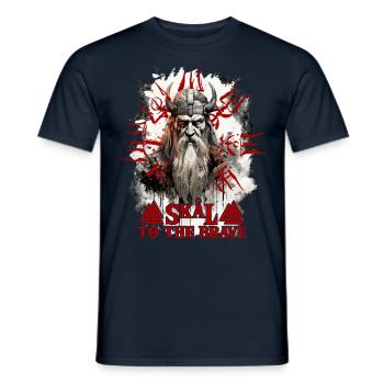Made by odin Wikinger Kultur - Männer T-Shirt - Navy - Vorne - AI Model Male 178 light (178cm)