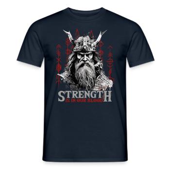 Strength is in our blood Wikinger Kultur - Männer T-Shirt - Navy - Vorne - AI Model Male 178 light (178cm)