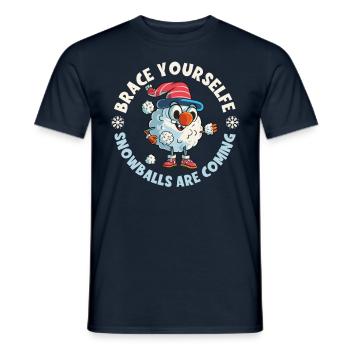 Schneeballschlacht - Brace yourself snowballs are - Men's T-Shirt - navy - Front - AI Model Male 178 light (178cm)