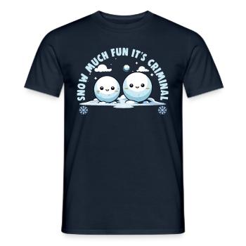 Snowball Fight Crew - Snow much fun it’s criminal - T-shirt homme - marine - Devant - AI Model Male 178 light (178cm)