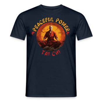 Tai Chi Taijiquan Peaceful Power Tai Chi Chuan - Men's T-Shirt - navy - Front - AI Model Male 178 light (178cm)