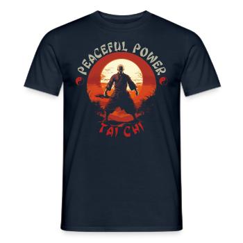 Tai Chi Taijiquan Peaceful Power Tai Chi Chuan - Men's T-Shirt - navy - Front - AI Model Male 178 light (178cm)