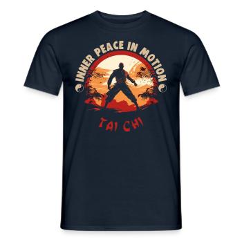 Tai Chi Design Paix Intérieure en Mouvement Taijiquan - T-shirt homme - marine - Devant - AI Model Male 178 light (178cm)