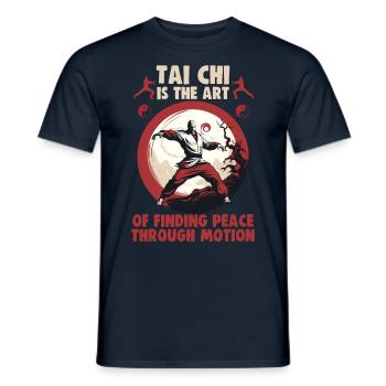 Le Tai Chi est l’art de trouver la paix Le Taijiquan - T-shirt homme - marine - Devant - AI Model Male 178 light (178cm)