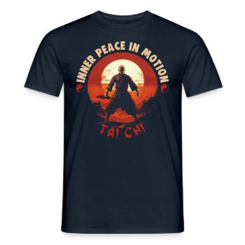 Tai Chi Design Paix Intérieure en Mouvement Taijiquan - T-shirt homme - marine - Devant - AI Model Male 178 light (178cm)