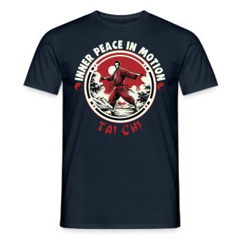 Tai Chi Design Paix Intérieure en Mouvement Taijiquan - T-shirt homme - marine - Devant - AI Model Male 178 light (178cm)
