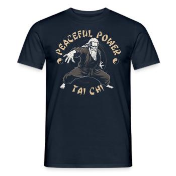 Tai Chi Taijiquan Peaceful Power Tai Chi Chuan - Men's T-Shirt - navy - Front - AI Model Male 178 light (178cm)