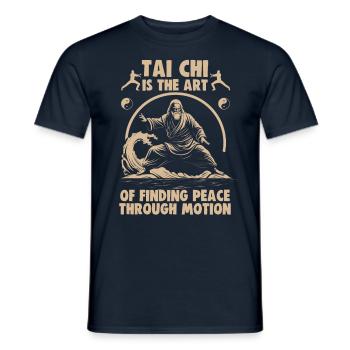 Le Tai Chi est l’art de trouver la paix Le Taijiquan - T-shirt homme - marine - Devant - AI Model Male 178 light (178cm)