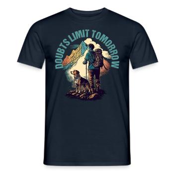 Randonneur avec conception de chien pour les alpinistes - T-shirt homme - marine - Devant - AI Model Male 178 light (178cm)