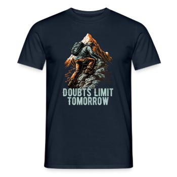 Conception de randonneurs pour les alpinistes et les grimpeurs - T-shirt homme - marine - Devant - AI Model Male 178 light (178cm)