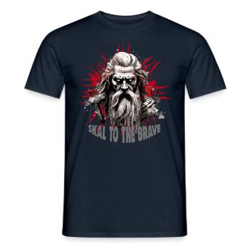 Skal to the brave Wikinger Kultur - Männer T-Shirt - Navy - Vorne - AI Model Male 178 light (178cm)