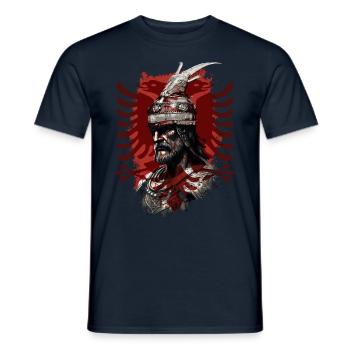 Albanischer Skanderbeg Kosovo Designs für Albaner - Männer T-Shirt - Navy - Vorne - AI Model Male 178 light (178cm)