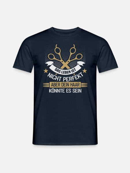 Friseurin Barber Frisörin Friseursalon - Männer T-Shirt - Navy