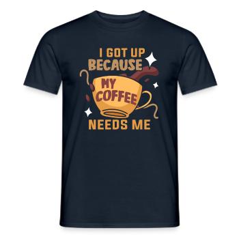 I Like Coffee Gift Ideas Coffee Lovers - Men's T-Shirt - navy - Front - AI Model Male 178 light (178cm)